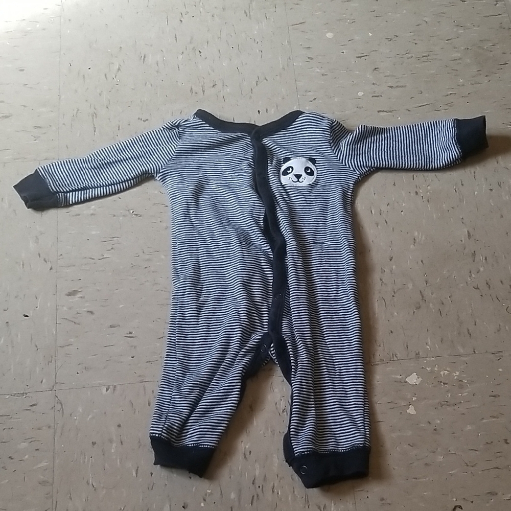 Striped Panda Kids One Piece
